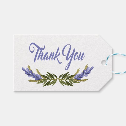 Floral Lila Danke Ihnen Lavender Blume Geschenkanhänger (Vorderseite (Horizontal))