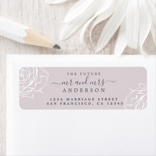 Floral Lila Future Mr. Wedding Rücksendeadresse (Insitu)