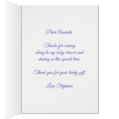 Floral Lila Glitzer Babydusche Vielen Dank (Innen (Rechts))