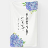 Floral Lila Hydrangea Brautparty Willkommen Banner (Vertikal)