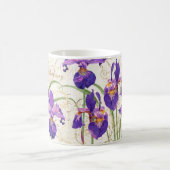 Floral Lila Iris Gold Damask Mononame Kaffeetasse (Mittel)