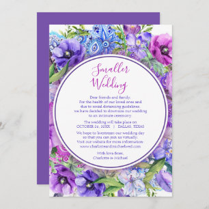 Floral Lila Kleinere Hochzeitänderung Feiertagskarte