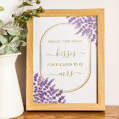 Floral Lila Lavendel Wie viele Kisses Bridal Game Poster