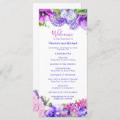 Floral Lila Paisley Chic Modern Boho Wedding Programm (Vorne/Hinten)