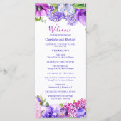 Floral Lila Paisley Chic Modern Boho Wedding Programm (Vorderseite)