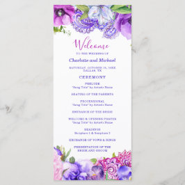 Floral Lila Paisley Chic Modern Boho Wedding Programm