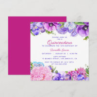 Floral Lila Paisley Modern Quinceañera