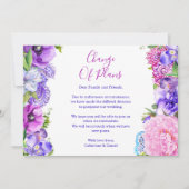 Floral Lila Paisley Wechsel der Pläne Aufschub Ankündigung (Vorderseite)