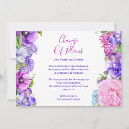 Floral Lila Paisley Wechsel der Pläne Aufschub Ankündigung