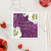 Floral Lila Pink Jasmin Danke Custom Glitzer Serviette (Beispiel)