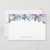 Floral Lila Quinceañera Dankeskarte (Rückseite)