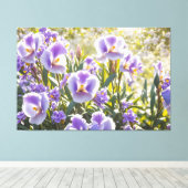 *~* Floral Lila TV2 Stretched Canvas Print Leinwanddruck (Insitu (Holzboden))