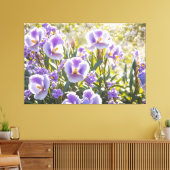 *~* Floral Lila TV2 Stretched Canvas Print Leinwanddruck (Insitu (Wohnzimmer))