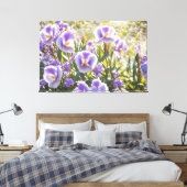 *~* Floral Lila TV2 Stretched Canvas Print Leinwanddruck (Insitu (Schlafzimmer))