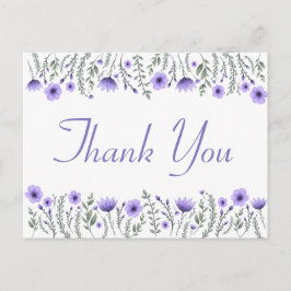 Floral Lila Vielen Dank Blume Hochzeitsfeier Postkarte