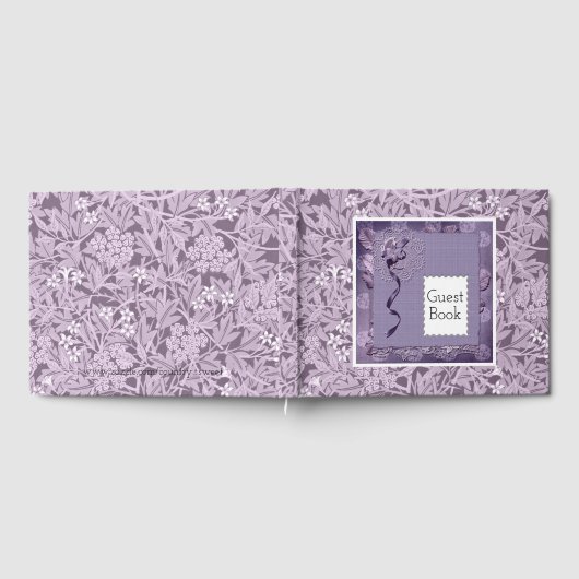 Floral Lila William Morris Pattern Country Gästebuch (Voll)