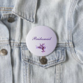 Floral Lilac Blume Hochzeit Bridesmaid Button (Beispiel)