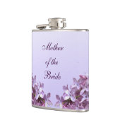 Floral Lilac Blume Hochzeit Mutter der Braut Flachmann (Links)