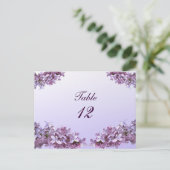 Floral Lilac Blume Hochzeit Tischnummer (Stehend Vorderseite)
