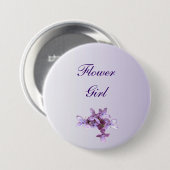 Floral Lilac Blume Hochzeitsblume Mädchen Button (Vorne & Hinten)