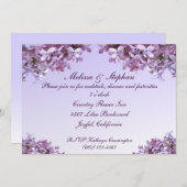 Floral Lilac Blume Hochzeitsempfang Einladung (Vorne/Hinten)