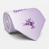 Floral Lilac Blume Hochzeitsgroom Krawatte (Gerollt)