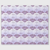 Floral Lilac Blume Hochzeitszettel Geschenkpapier (Flach)