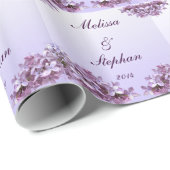 Floral Lilac Blume Hochzeitszettel Geschenkpapier (Rolleneckpunkt)