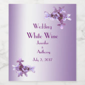Floral Lilac Blume Hochzeitwein Weinetikett (Einzelnes Label)