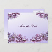 Floral Lilac-Blume Save the Date Ankündigungspostkarte (Vorne/Hinten)