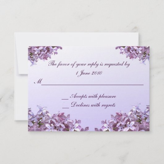 Floral Lilac Blume UAWG Wedding RSVP Karte (Vorderseite)