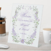 Floral Lilac Frame Religious Wedding Welcome Sockelschild (In Situ)