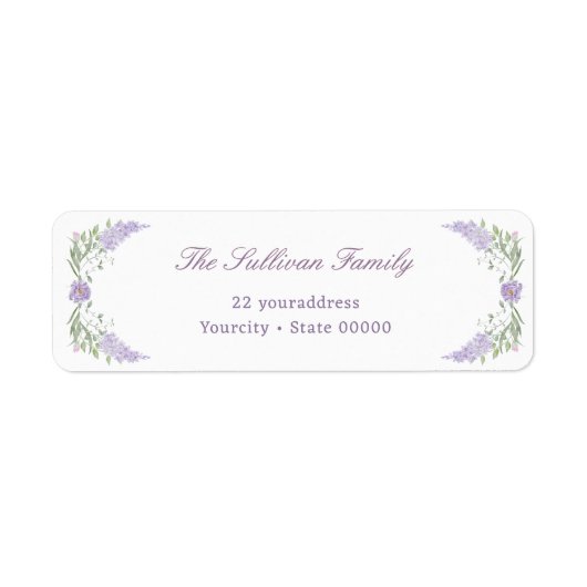 Floral Lilac Frame return address label (Vorne)