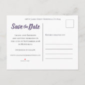 Floral Lilac & Lavender Custom Foto Save the Date Ankündigungspostkarte (Rückseite)