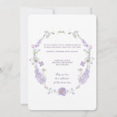 Floral Lilac Lavender Frame Catholic Wedding Einladung (Rückseite)