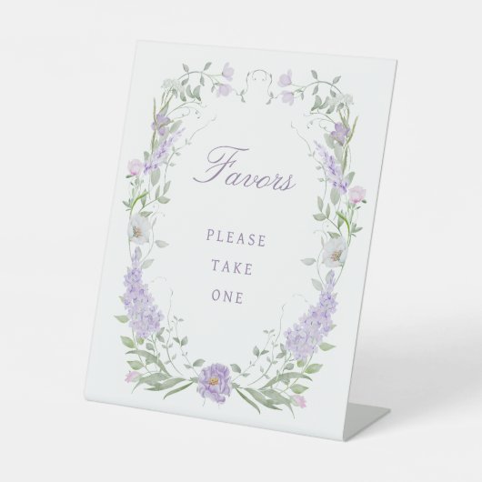 Floral Lilac Lavender Frame Favoriten Sockelschild (Vorderseite)