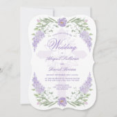 Floral Lilac Lavender Frame Religious Wedding Einladung (Vorderseite)