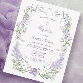 Floral Lilac Lavender Frame Taufe Einladung