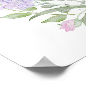 Floral Lilac Lavender Frame Taufe Willkommen Poster (Ecke)