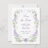 Floral Lilac Lavender Frame Wedding Save The Date (Vorderseite)