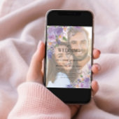 Floral Lilac Lavender Vellum Overlay Foto Hochzeit Einladung