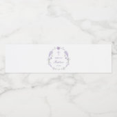 Floral Lilac Lavender Wreath Baptism Wasserflaschenetikett (Einzelnes Label)