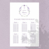 Floral Lilac Lavender Wreath Taufkarte Poster