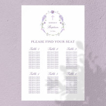 Floral Lilac Lavender Wreath Taufkarte