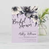 Floral Lilac Lila Brautparty Party Einladung (Stehend Vorderseite)