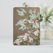 Floral Lilac und Rose Note Card mit Umschlag Dankeskarte (Stehend Vorderseite)