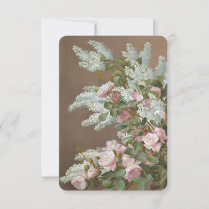 Floral Lilac- und Rose-Note Card mit Umschlag Dankeskarte