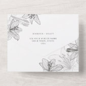 Floral Lilies All In One Einladung (Rückseite)