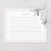 Floral Lilies Brautparty Rezept Karte (Rückseite)