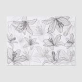 Floral Lilies Line Art Seidenpapier (Vorderseite)